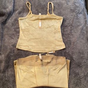 SKIMS VELOUR CAMI GOLD 2X SET